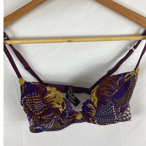 Aubade Purple Floral Pattern Bra 32B